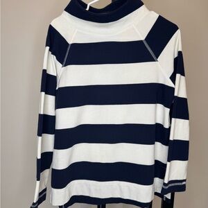 Talbots Navy and White Striped Sweater